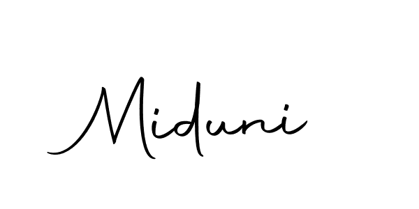 How to make Miduni name signature. Use Autography-DOLnW style for creating short signs online. This is the latest handwritten sign. Miduni signature style 10 images and pictures png