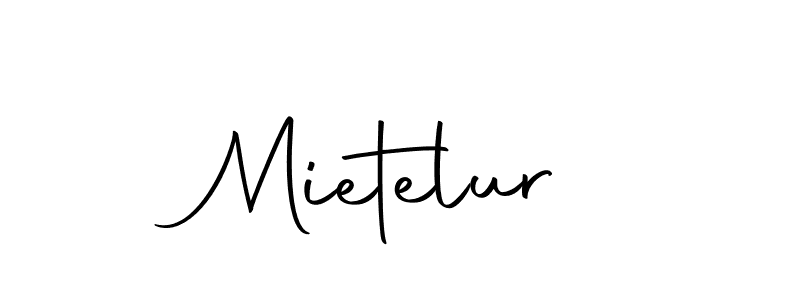 How to make Mietelur name signature. Use Autography-DOLnW style for creating short signs online. This is the latest handwritten sign. Mietelur signature style 10 images and pictures png