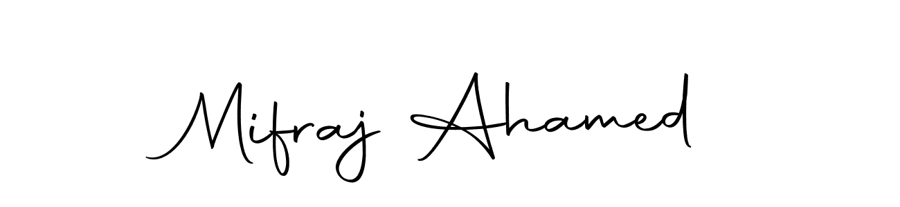 Create a beautiful signature design for name Mifraj Ahamed. With this signature (Autography-DOLnW) fonts, you can make a handwritten signature for free. Mifraj Ahamed signature style 10 images and pictures png