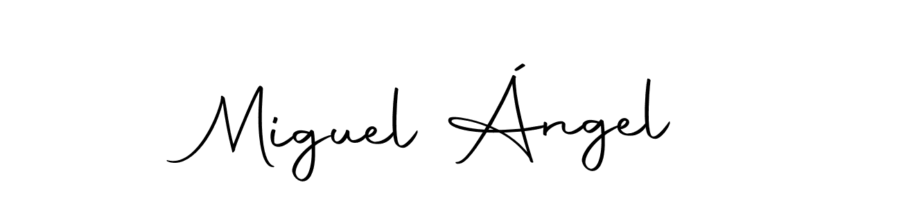 How to make Miguel Ángel name signature. Use Autography-DOLnW style for creating short signs online. This is the latest handwritten sign. Miguel Ángel signature style 10 images and pictures png