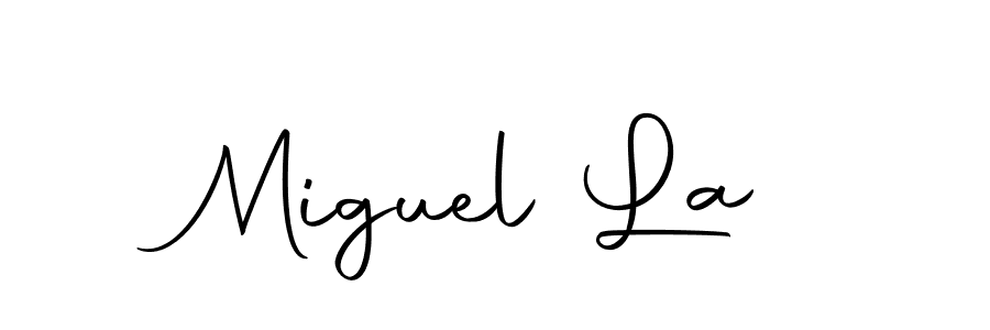 You should practise on your own different ways (Autography-DOLnW) to write your name (Miguel La) in signature. don't let someone else do it for you. Miguel La signature style 10 images and pictures png