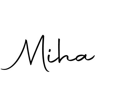 Use a signature maker to create a handwritten signature online. With this signature software, you can design (Autography-DOLnW) your own signature for name Miha. Miha signature style 10 images and pictures png