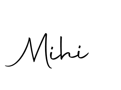 Use a signature maker to create a handwritten signature online. With this signature software, you can design (Autography-DOLnW) your own signature for name Mihi. Mihi signature style 10 images and pictures png