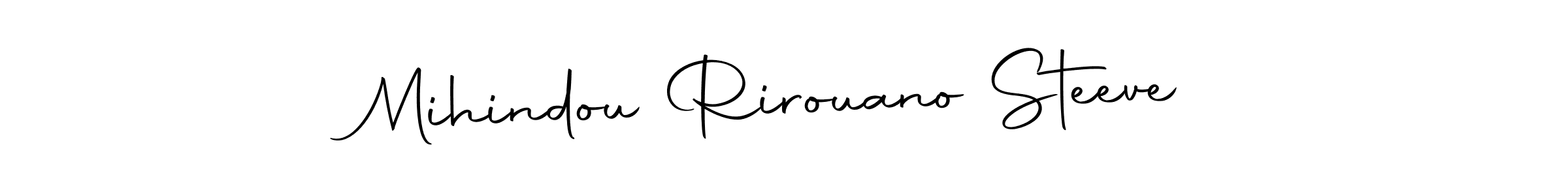 How to make Mihindou Rirouano Steeve name signature. Use Autography-DOLnW style for creating short signs online. This is the latest handwritten sign. Mihindou Rirouano Steeve signature style 10 images and pictures png