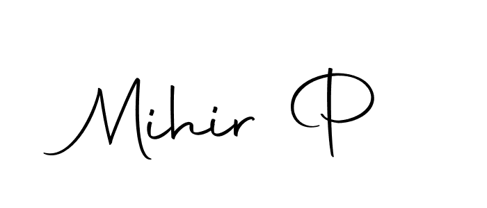 You can use this online signature creator to create a handwritten signature for the name Mihir P. This is the best online autograph maker. Mihir P signature style 10 images and pictures png