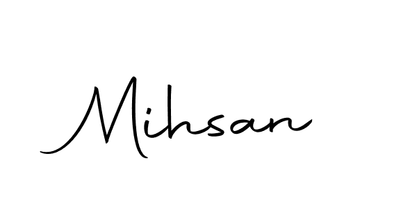 Use a signature maker to create a handwritten signature online. With this signature software, you can design (Autography-DOLnW) your own signature for name Mihsan. Mihsan signature style 10 images and pictures png