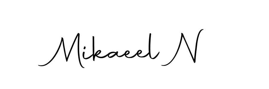 How to make Mikaeel N name signature. Use Autography-DOLnW style for creating short signs online. This is the latest handwritten sign. Mikaeel N signature style 10 images and pictures png