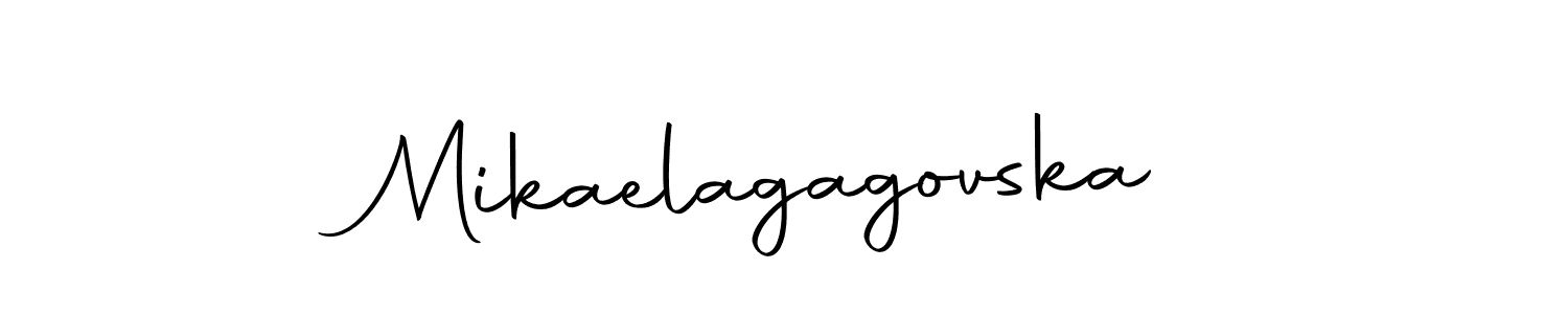 Make a beautiful signature design for name Mikaelagagovska. With this signature (Autography-DOLnW) style, you can create a handwritten signature for free. Mikaelagagovska signature style 10 images and pictures png
