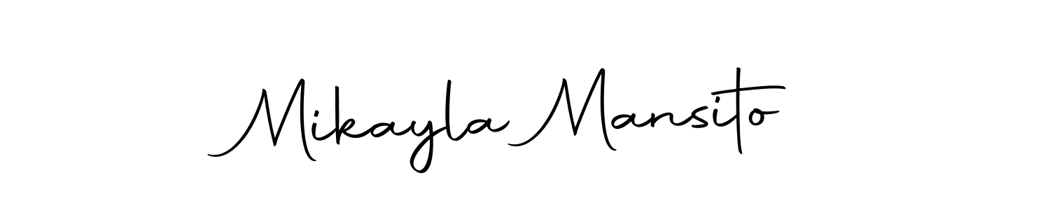 Design your own signature with our free online signature maker. With this signature software, you can create a handwritten (Autography-DOLnW) signature for name Mikayla Mansito. Mikayla Mansito signature style 10 images and pictures png