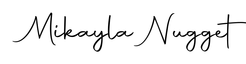 Practice writing Mikayla Nugget with the flow of Autography-DOLnW lettering. A fantastic source of inspiration for developing your personal signature style. Mikayla Nugget signature style 10 images and pictures png