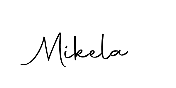 Make a beautiful signature design for name Mikela. With this signature (Autography-DOLnW) style, you can create a handwritten signature for free. Mikela signature style 10 images and pictures png