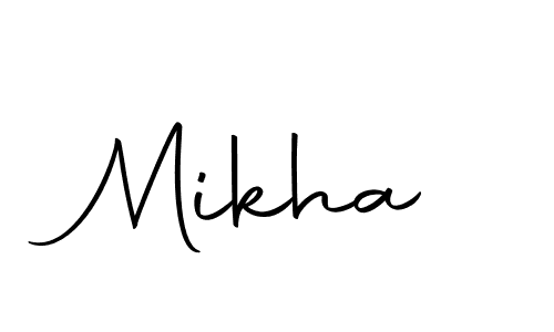 Mikha stylish signature style. Best Handwritten Sign (Autography-DOLnW) for my name. Handwritten Signature Collection Ideas for my name Mikha. Mikha signature style 10 images and pictures png