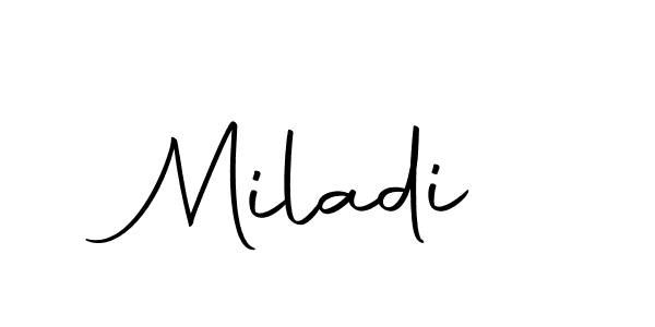Miladi stylish signature style. Best Handwritten Sign (Autography-DOLnW) for my name. Handwritten Signature Collection Ideas for my name Miladi. Miladi signature style 10 images and pictures png