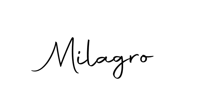 Design your own signature with our free online signature maker. With this signature software, you can create a handwritten (Autography-DOLnW) signature for name Milagro. Milagro signature style 10 images and pictures png