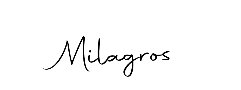 Design your own signature with our free online signature maker. With this signature software, you can create a handwritten (Autography-DOLnW) signature for name Milagros. Milagros signature style 10 images and pictures png