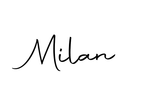 Design your own signature with our free online signature maker. With this signature software, you can create a handwritten (Autography-DOLnW) signature for name Milan. Milan signature style 10 images and pictures png