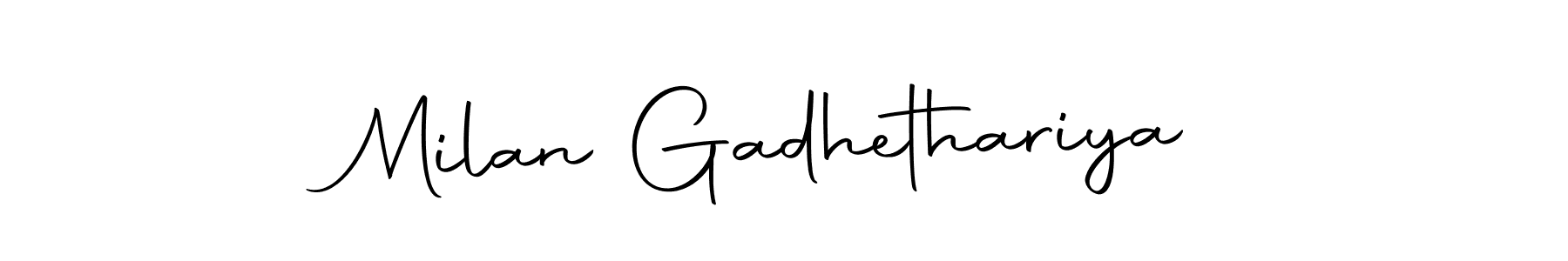 Make a short Milan Gadhethariya signature style. Manage your documents anywhere anytime using Autography-DOLnW. Create and add eSignatures, submit forms, share and send files easily. Milan Gadhethariya signature style 10 images and pictures png