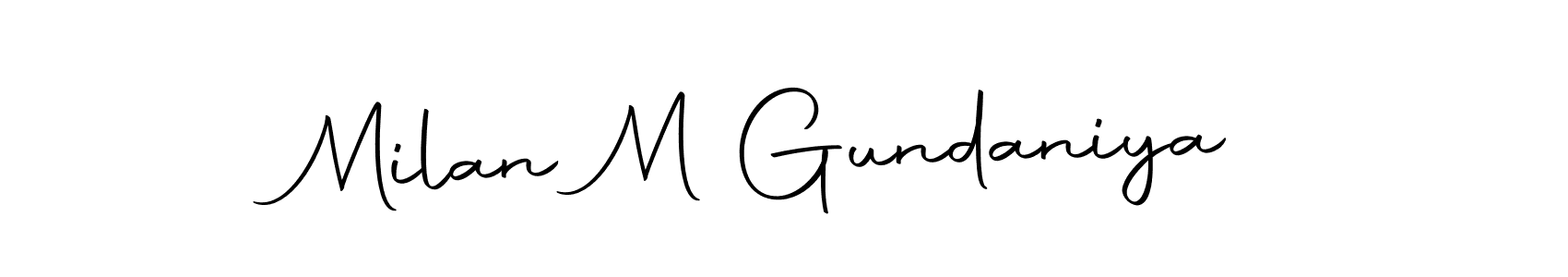 Make a beautiful signature design for name Milan M Gundaniya. With this signature (Autography-DOLnW) style, you can create a handwritten signature for free. Milan M Gundaniya signature style 10 images and pictures png