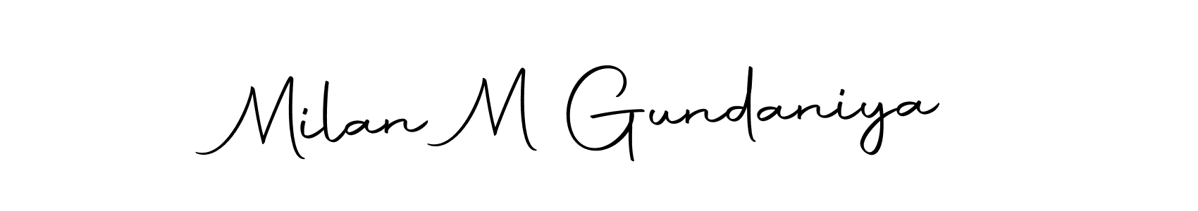 Make a beautiful signature design for name Milan M Gundaniya. With this signature (Autography-DOLnW) style, you can create a handwritten signature for free. Milan M Gundaniya signature style 10 images and pictures png