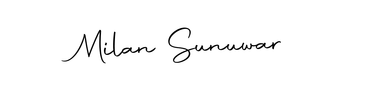 How to make Milan Sunuwar name signature. Use Autography-DOLnW style for creating short signs online. This is the latest handwritten sign. Milan Sunuwar signature style 10 images and pictures png