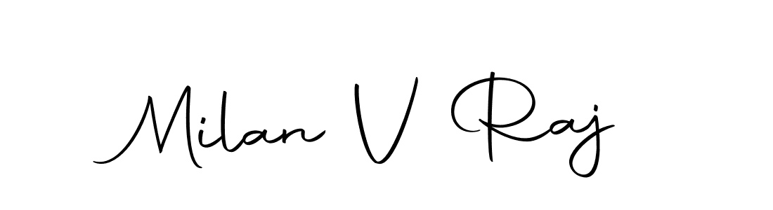 This is the best signature style for the Milan V Raj name. Also you like these signature font (Autography-DOLnW). Mix name signature. Milan V Raj signature style 10 images and pictures png