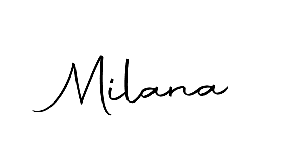 You should practise on your own different ways (Autography-DOLnW) to write your name (Milana) in signature. don't let someone else do it for you. Milana signature style 10 images and pictures png
