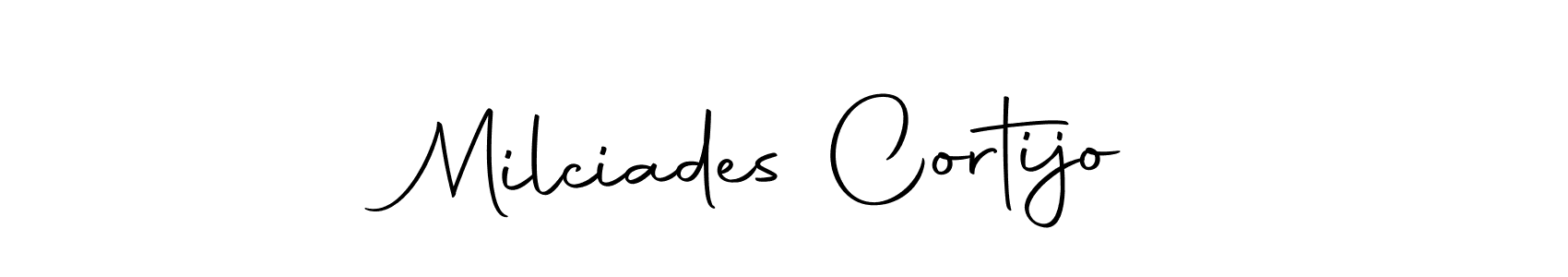 The best way (Autography-DOLnW) to make a short signature is to pick only two or three words in your name. The name Milciades Cortijo include a total of six letters. For converting this name. Milciades Cortijo signature style 10 images and pictures png