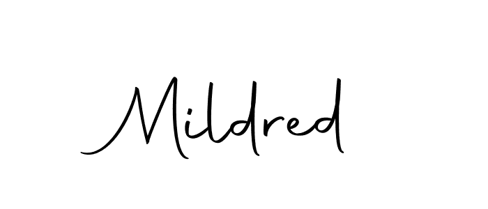 Create a beautiful signature design for name Mildred. With this signature (Autography-DOLnW) fonts, you can make a handwritten signature for free. Mildred signature style 10 images and pictures png