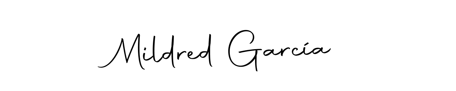 Create a beautiful signature design for name Mildred García. With this signature (Autography-DOLnW) fonts, you can make a handwritten signature for free. Mildred García signature style 10 images and pictures png