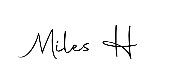 Create a beautiful signature design for name Miles H. With this signature (Autography-DOLnW) fonts, you can make a handwritten signature for free. Miles H signature style 10 images and pictures png