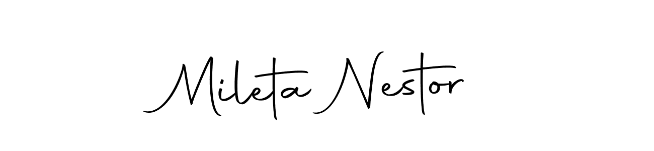 if you are searching for the best signature style for your name Mileta Nestor. so please give up your signature search. here we have designed multiple signature styles  using Autography-DOLnW. Mileta Nestor signature style 10 images and pictures png