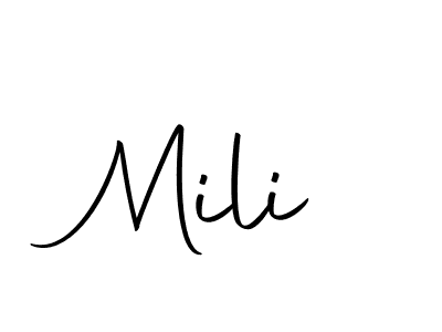 Mili stylish signature style. Best Handwritten Sign (Autography-DOLnW) for my name. Handwritten Signature Collection Ideas for my name Mili. Mili signature style 10 images and pictures png