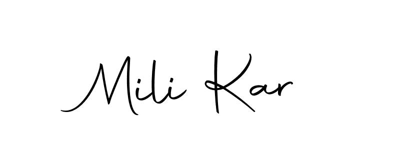 Check out images of Autograph of Mili Kar name. Actor Mili Kar Signature Style. Autography-DOLnW is a professional sign style online. Mili Kar signature style 10 images and pictures png