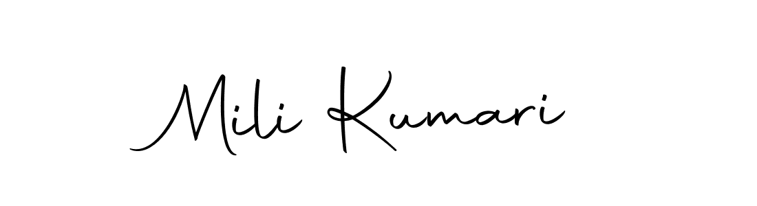 Use a signature maker to create a handwritten signature online. With this signature software, you can design (Autography-DOLnW) your own signature for name Mili Kumari. Mili Kumari signature style 10 images and pictures png