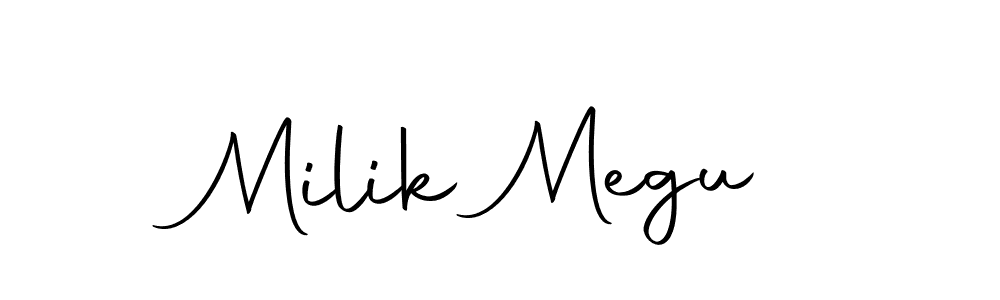 Design your own signature with our free online signature maker. With this signature software, you can create a handwritten (Autography-DOLnW) signature for name Milik Megu. Milik Megu signature style 10 images and pictures png
