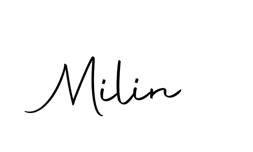 How to make Milin name signature. Use Autography-DOLnW style for creating short signs online. This is the latest handwritten sign. Milin signature style 10 images and pictures png