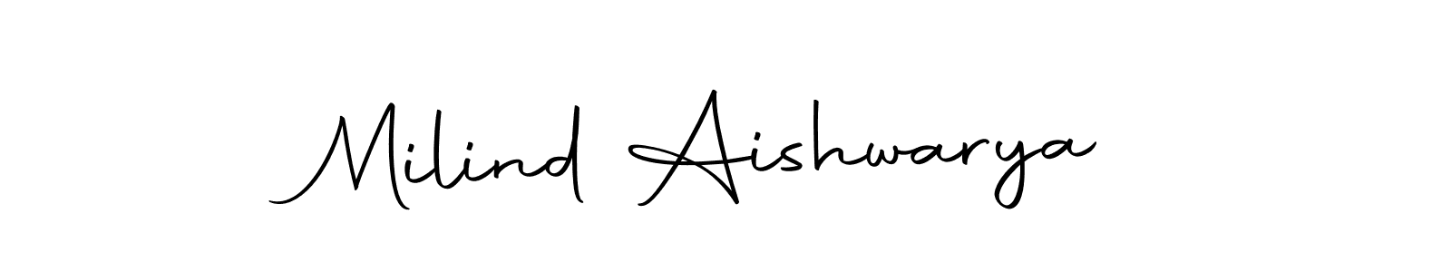 Also we have Milind Aishwarya name is the best signature style. Create professional handwritten signature collection using Autography-DOLnW autograph style. Milind Aishwarya signature style 10 images and pictures png