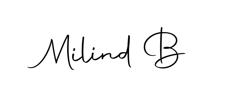 Autography-DOLnW is a professional signature style that is perfect for those who want to add a touch of class to their signature. It is also a great choice for those who want to make their signature more unique. Get Milind B name to fancy signature for free. Milind B signature style 10 images and pictures png