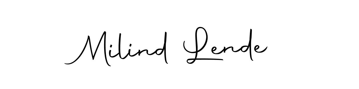 Use a signature maker to create a handwritten signature online. With this signature software, you can design (Autography-DOLnW) your own signature for name Milind Lende. Milind Lende signature style 10 images and pictures png