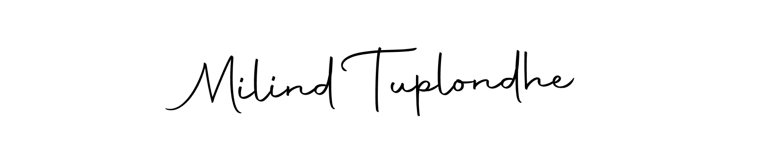 The best way (Autography-DOLnW) to make a short signature is to pick only two or three words in your name. The name Milind Tuplondhe include a total of six letters. For converting this name. Milind Tuplondhe signature style 10 images and pictures png