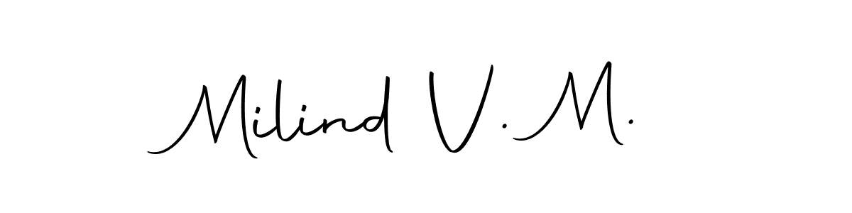 Similarly Autography-DOLnW is the best handwritten signature design. Signature creator online .You can use it as an online autograph creator for name Milind V. M.. Milind V. M. signature style 10 images and pictures png