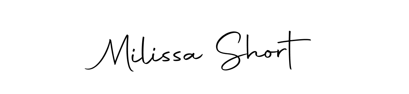 You should practise on your own different ways (Autography-DOLnW) to write your name (Milissa Short) in signature. don't let someone else do it for you. Milissa Short signature style 10 images and pictures png