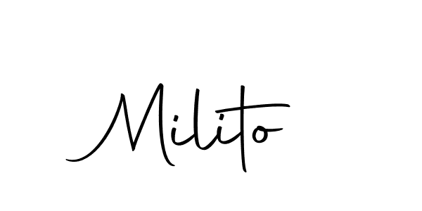 The best way (Autography-DOLnW) to make a short signature is to pick only two or three words in your name. The name Milito include a total of six letters. For converting this name. Milito signature style 10 images and pictures png