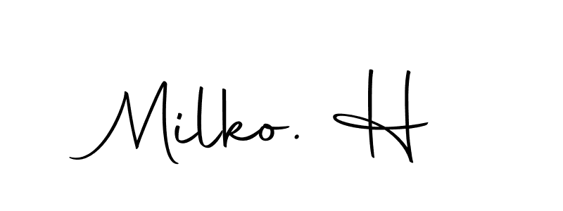 The best way (Autography-DOLnW) to make a short signature is to pick only two or three words in your name. The name Milko. H include a total of six letters. For converting this name. Milko. H signature style 10 images and pictures png