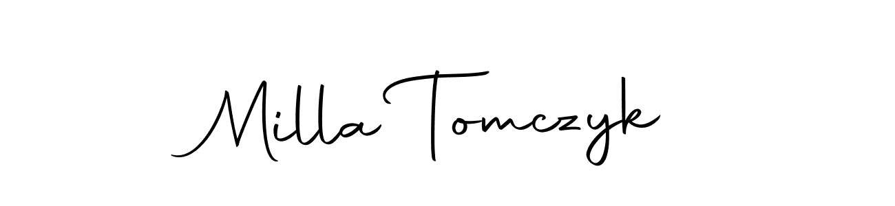 Create a beautiful signature design for name Milla Tomczyk. With this signature (Autography-DOLnW) fonts, you can make a handwritten signature for free. Milla Tomczyk signature style 10 images and pictures png