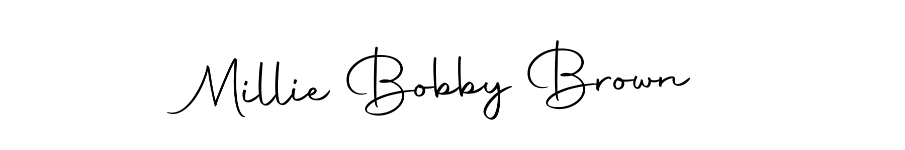 How to make Millie Bobby Brown name signature. Use Autography-DOLnW style for creating short signs online. This is the latest handwritten sign. Millie Bobby Brown signature style 10 images and pictures png