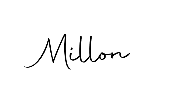 Design your own signature with our free online signature maker. With this signature software, you can create a handwritten (Autography-DOLnW) signature for name Millon. Millon signature style 10 images and pictures png