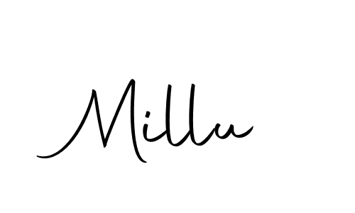 Use a signature maker to create a handwritten signature online. With this signature software, you can design (Autography-DOLnW) your own signature for name Millu. Millu signature style 10 images and pictures png