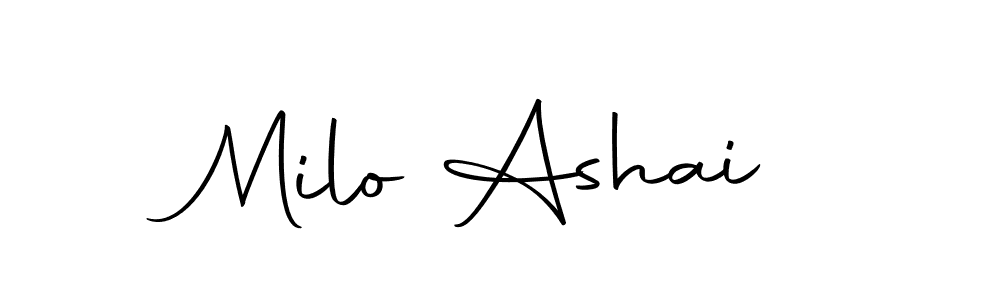 You should practise on your own different ways (Autography-DOLnW) to write your name (Milo Ashai) in signature. don't let someone else do it for you. Milo Ashai signature style 10 images and pictures png