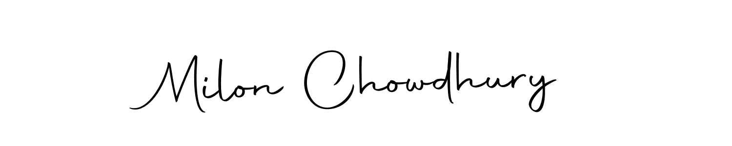 How to make Milon Chowdhury name signature. Use Autography-DOLnW style for creating short signs online. This is the latest handwritten sign. Milon Chowdhury signature style 10 images and pictures png